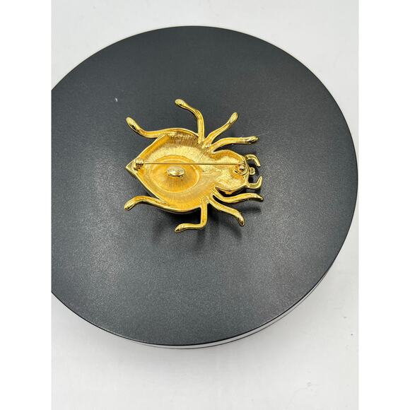 Kenneth Jay Lane KJL Vintage Spider Beetle Book Piece Rare Collectible Brooch - Picture 5 of 7